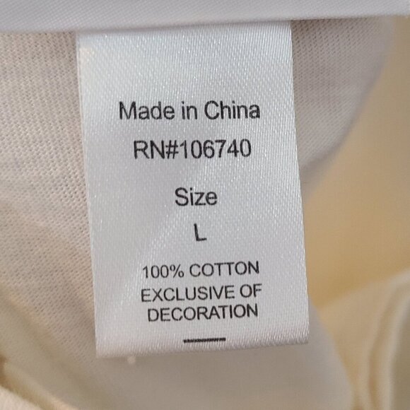 Catalog Favorites Short Sleeve Sequin Top Cream Floral Size L coastal grandma - Picture 7 of 7